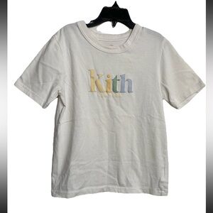 KITH Kids Cotton Crew Neck Short Sleeve Classic Mott Tee T-shirt White Size M 8